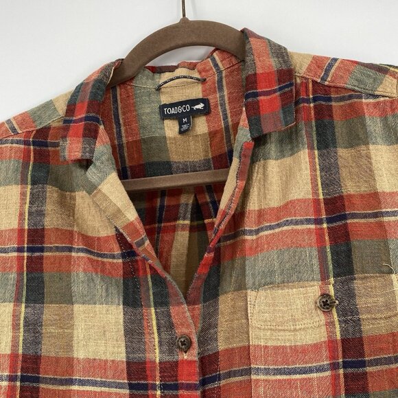 Toad & Co Womens Size M Camp Cove Shirt Button Plaid Organic Cotton - Picture 9 of 10